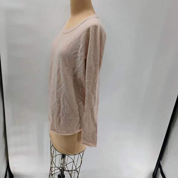 VINCE Beige Wool/Cashmere Sweater W/Silk Sheath Crew Neck Women's Size S - Picture 6 of 13